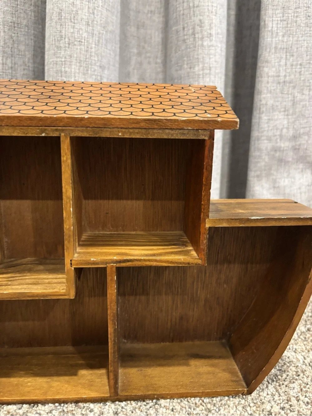 Vintage Wooden Noah’s Ark shaped Trinket or knickknack Display Shelf 1990s